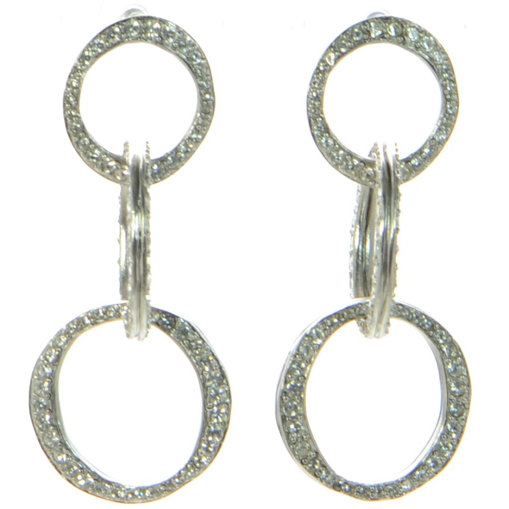 Oscar De La Renta Interlocking Circle Drop Crystal Earrings 165$